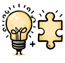 Lightbulb and puzzle icon